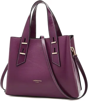 LAORENTOU Women Crossbody Handbags Cow Leather Satchel Handbags for Women Top-handle Shoulder Tote Purses
