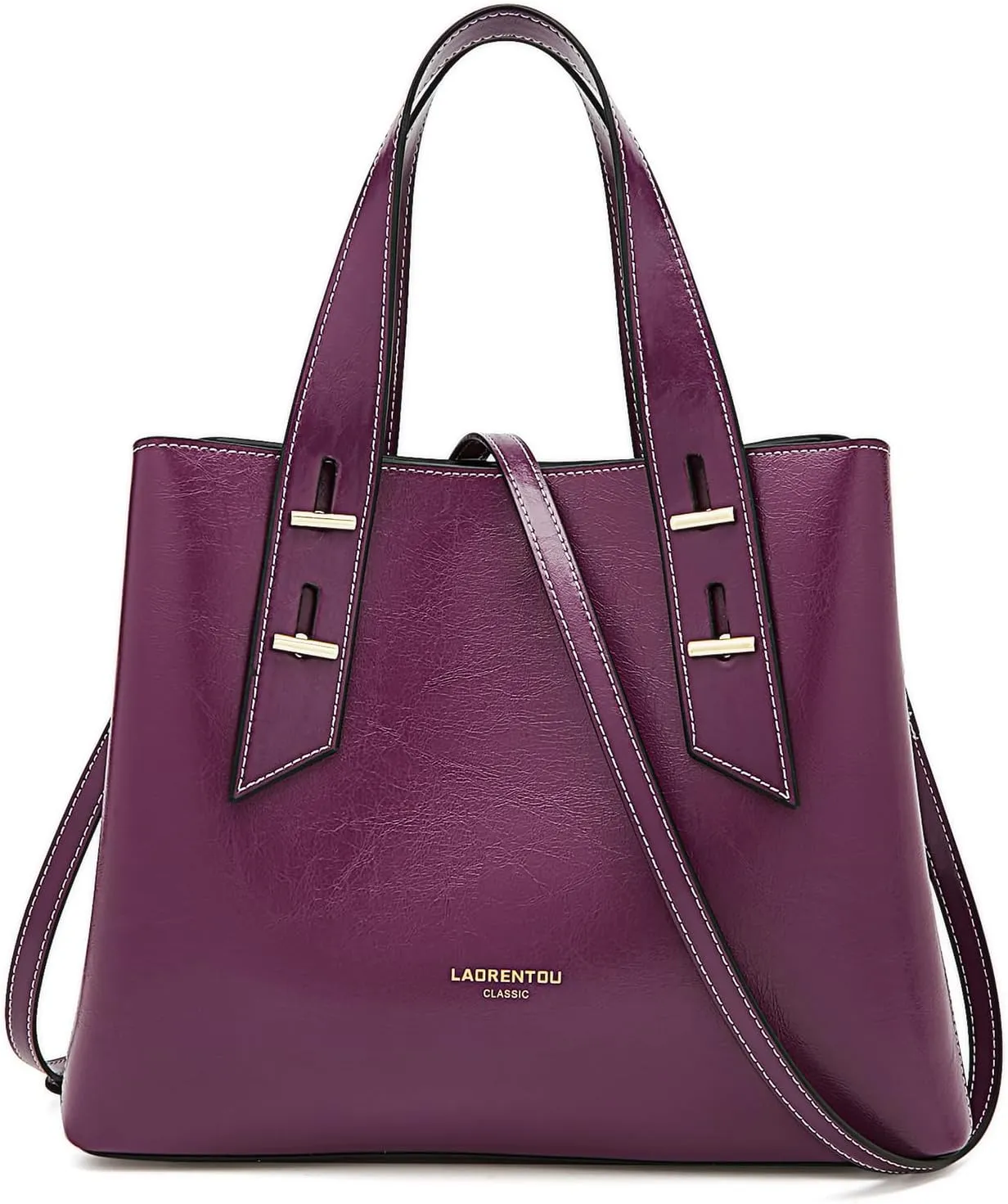 LAORENTOU Women Crossbody Handbags Cow Leather Satchel Handbags for Women Top-handle Shoulder Tote Purses