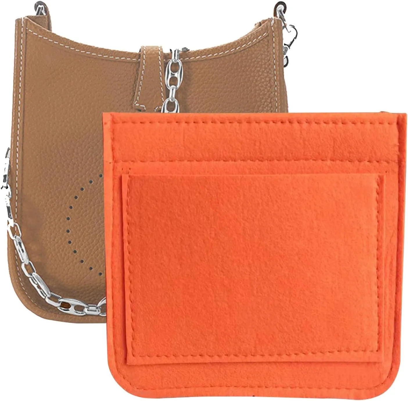 Lckaey Felt Organizer-for Hermes Evelyne III tpm pm gm Bag Insert Mini 16 29 33 Bag Purse Organizer Y003 Orange-L