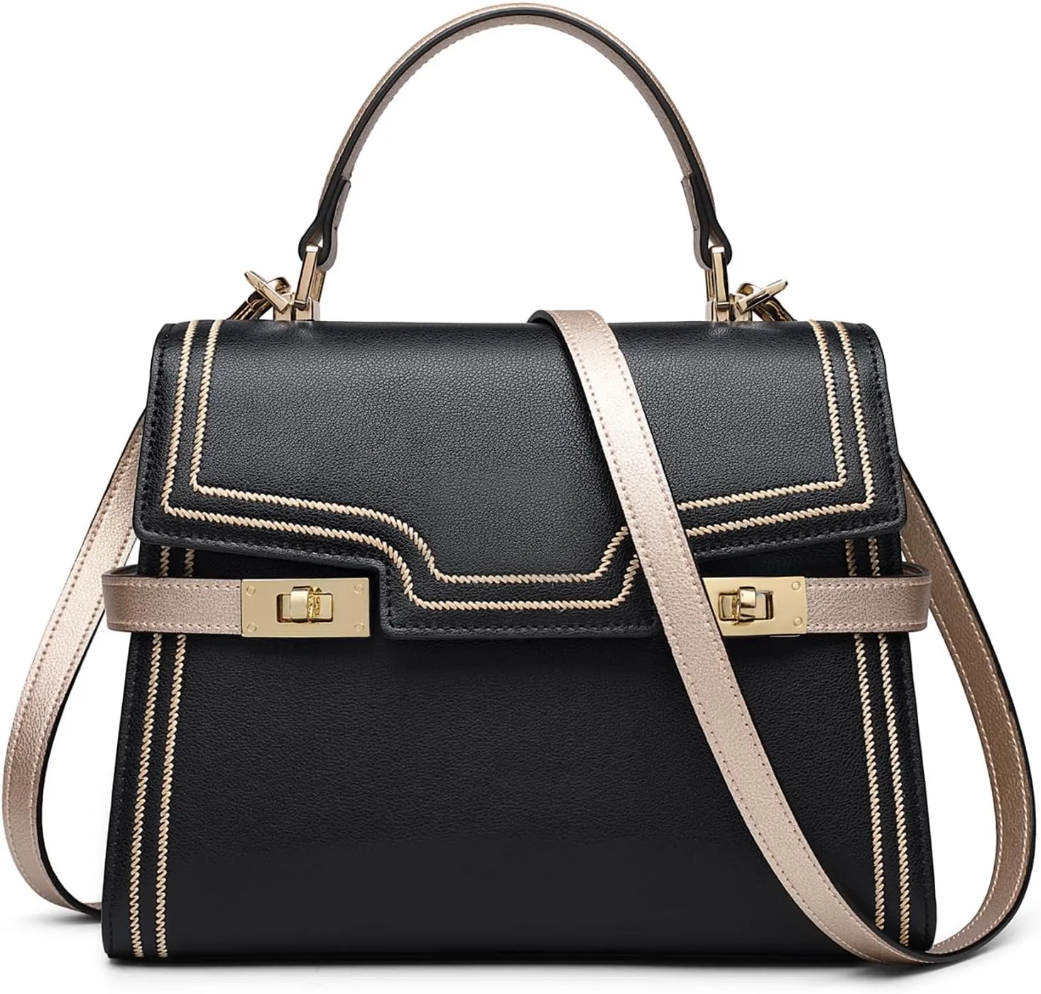 Leather Crossbody Handbags for Women, Ladies Top Handle Bags with Adjustable Shoulder Strap