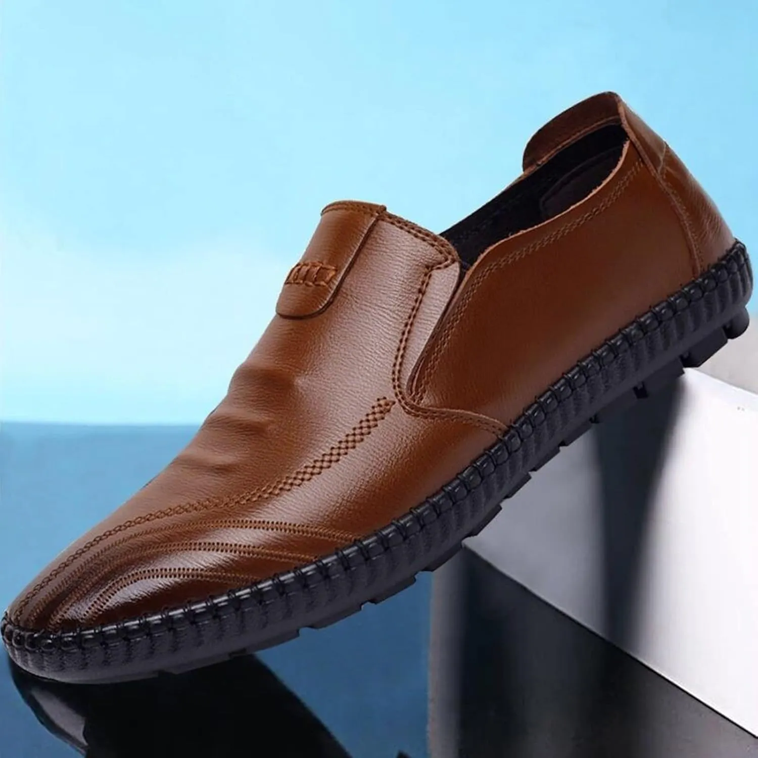 Leather Shoes for Men Comfort Soft Fashion Dress Sneakers Loafers Mens Oxfords Walking Dress Sneakers Shoe