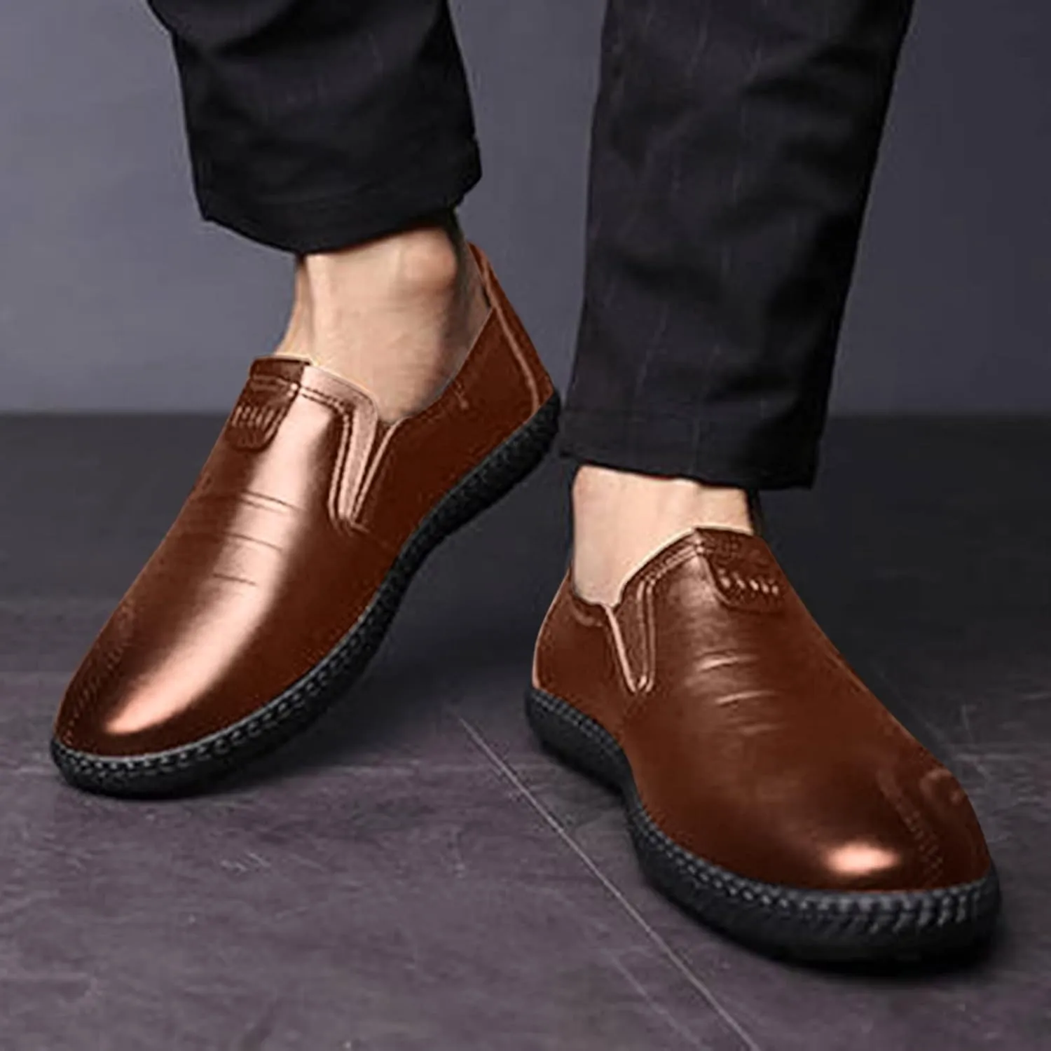 Leather Shoes for Men Comfort Soft Fashion Dress Sneakers Loafers Mens Oxfords Walking Dress Sneakers Shoe