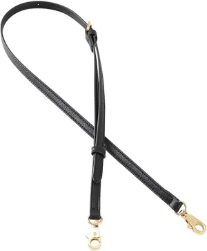 Leather Strap for Bags Purse Straps Replacement Crossbody Purse Straps for Handbags Gold Clasp Black