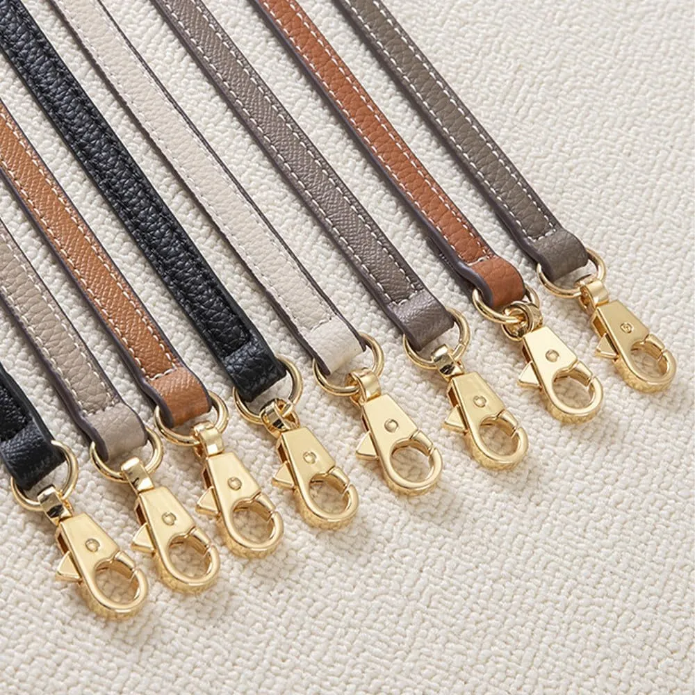 Leather Strap for Bags Purse Straps Replacement Crossbody Purse Straps for Handbags Gold Clasp Black