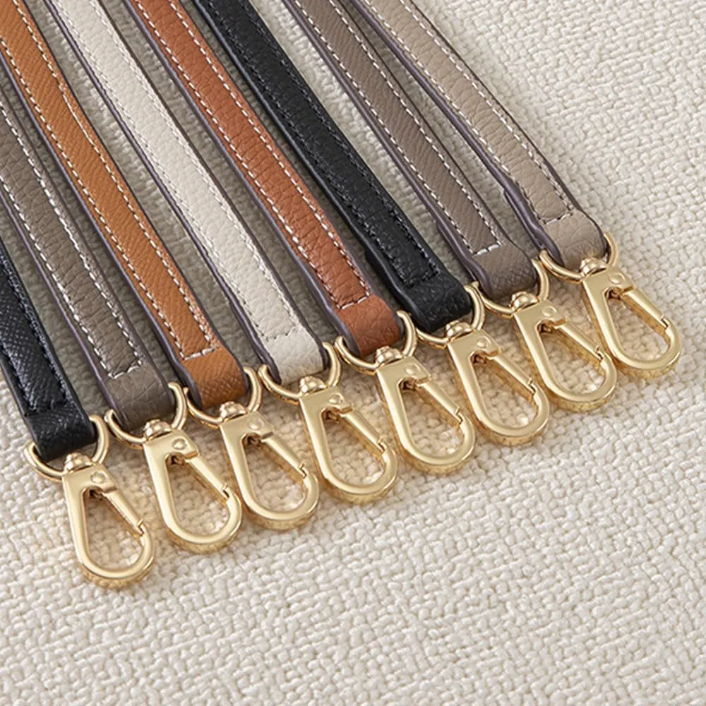 Leather Strap for Bags Purse Straps Replacement Crossbody Purse Straps for Handbags Gold Clasp Black