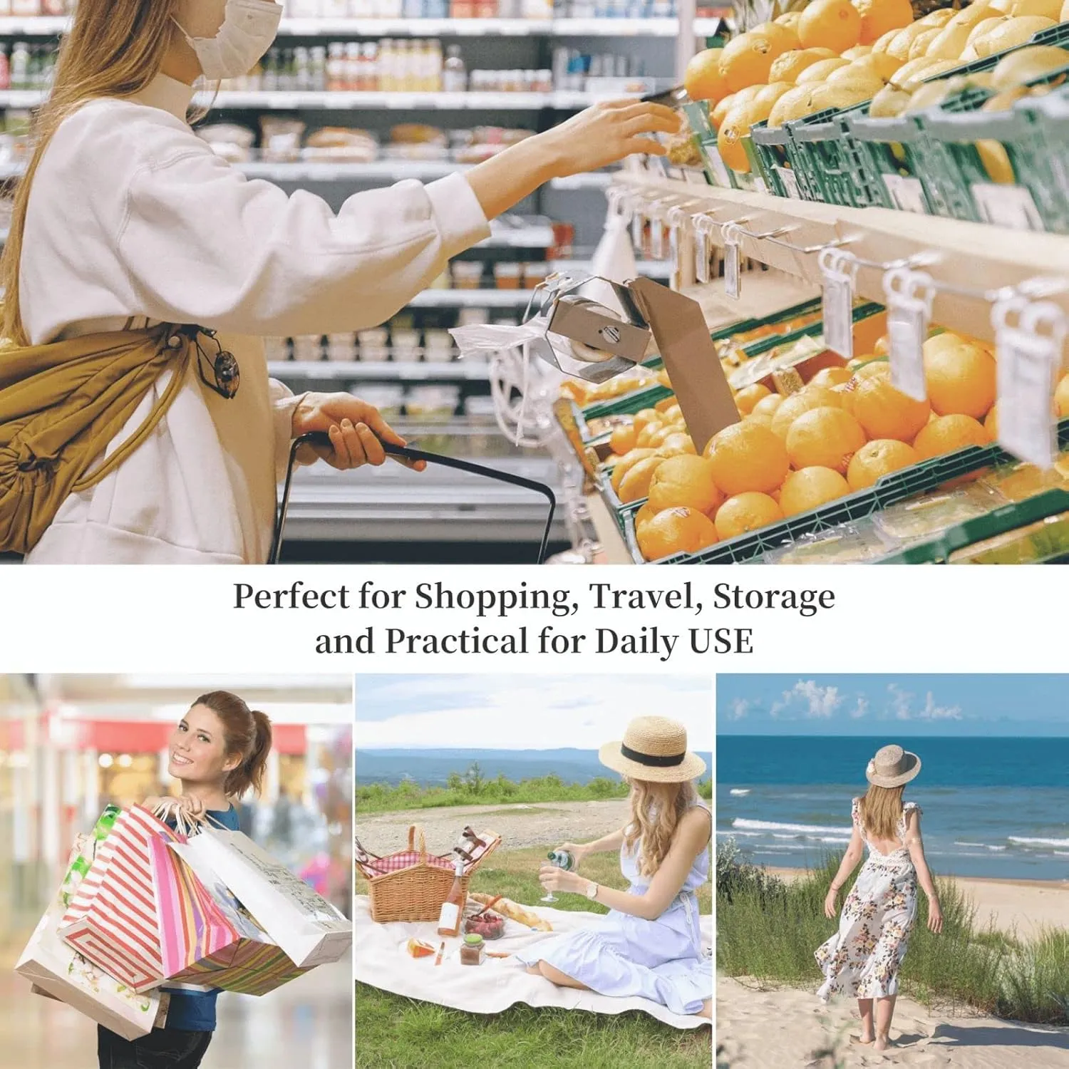 Library Bookshelf Book Print Tote Bag Shoulde Bag Handbag Grocery Bags Reusable For Office Shopping Travel Casual