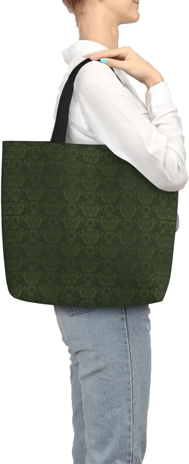 Library Bookshelf Book Print Tote Bag Shoulde Bag Handbag Grocery Bags Reusable For Office Shopping Travel Casual