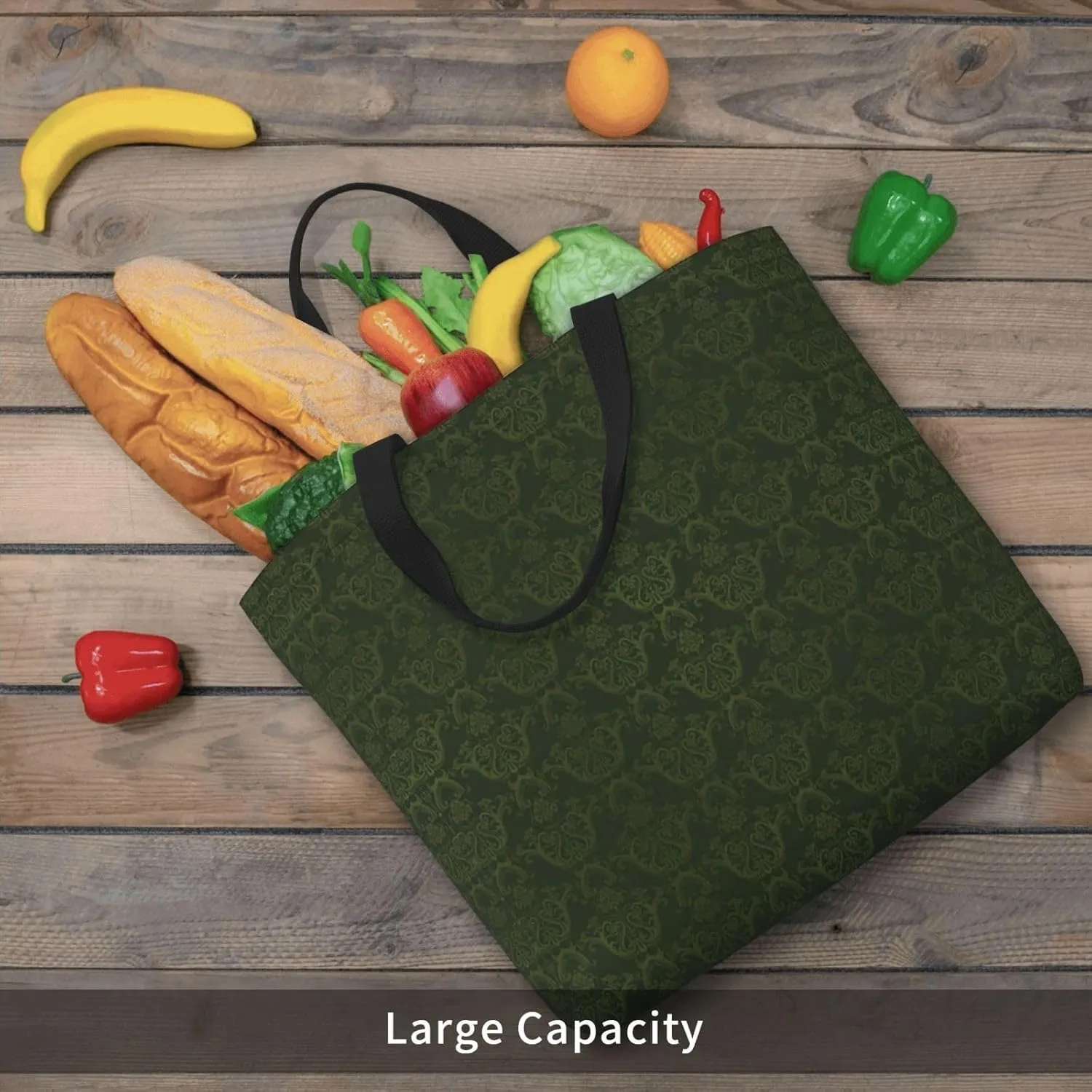 Library Bookshelf Book Print Tote Bag Shoulde Bag Handbag Grocery Bags Reusable For Office Shopping Travel Casual