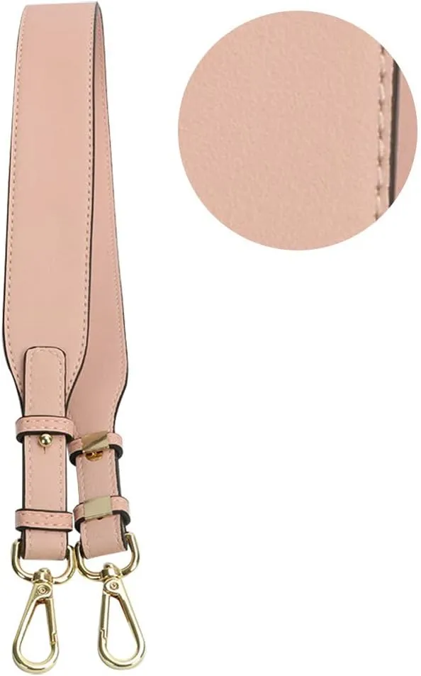 Light Pink Crossbody Purse Straps with Adjustable Gold Clasps - Replacement for Handbags