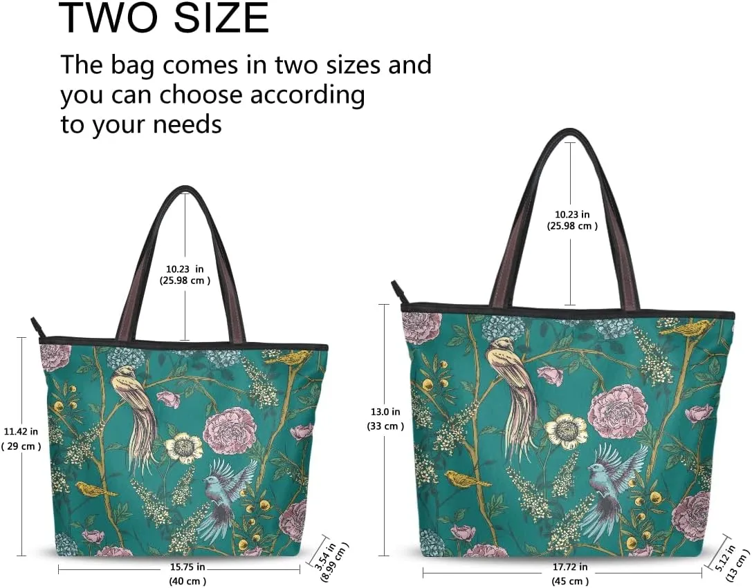 linqin Women's Shoulder Handbags Tote Purse with Zipper closure Retro Beige Honey Bees And Sunflowers