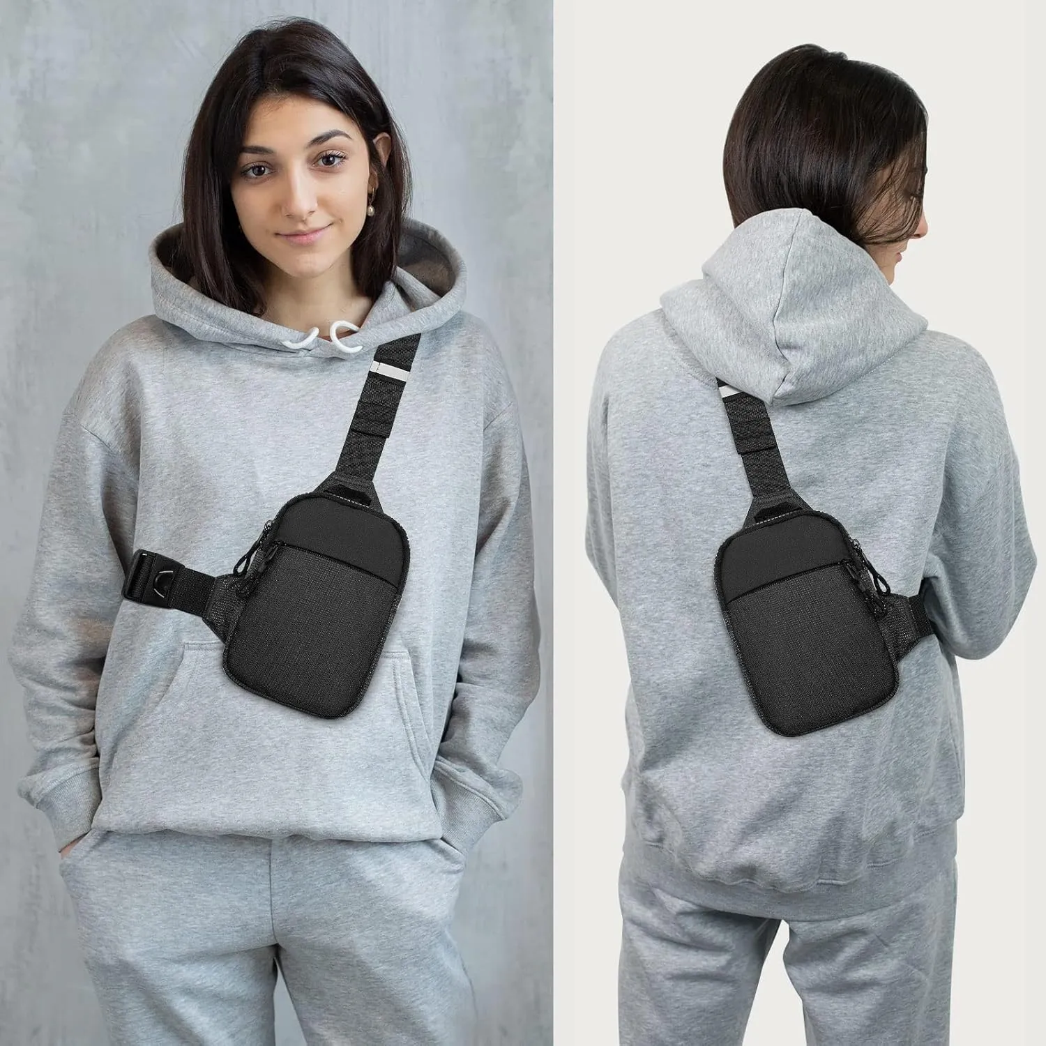 Long Keeper Mini Sling Bag - Men Women Small Waterproof Crossbody Bag Casual Phone Chest Bag for Travelling Hiking