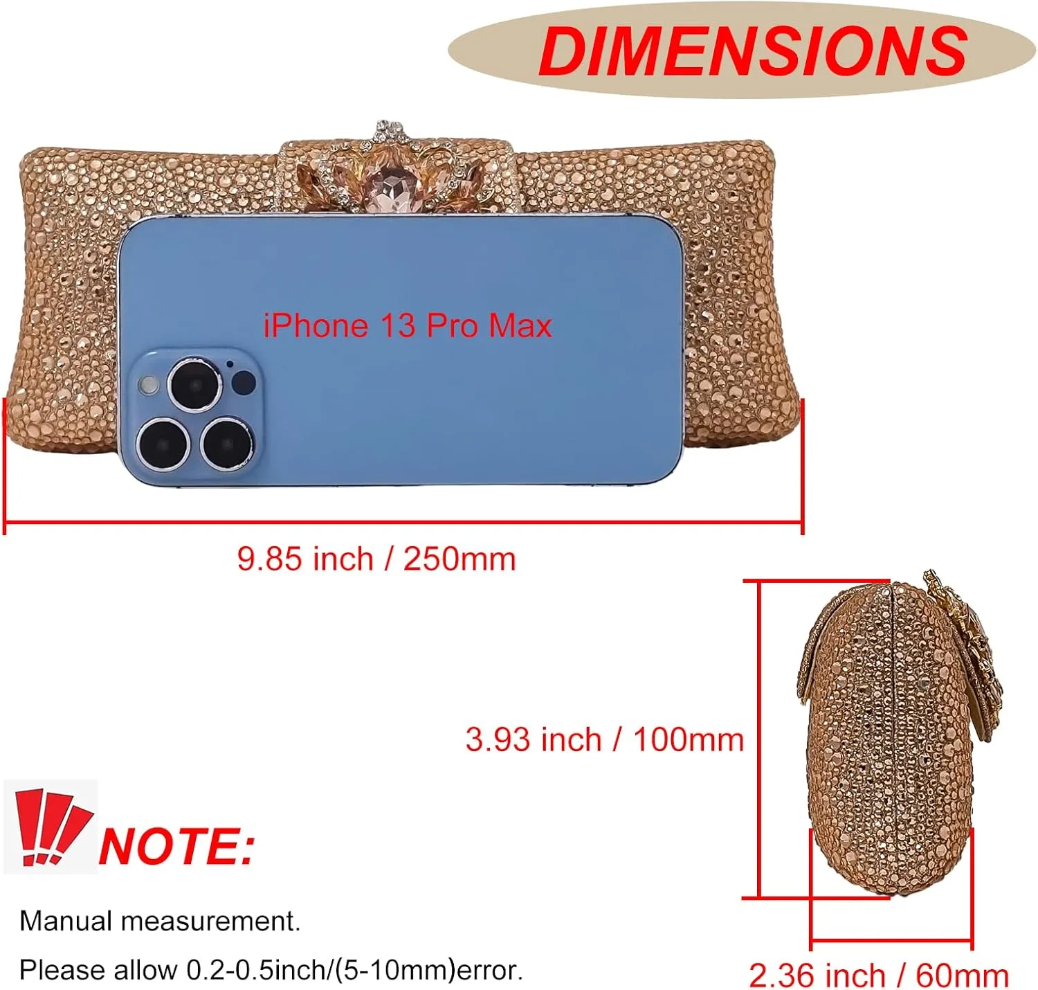 Long Rhinestone Box Evening Bag Women Formal Gathering Party Floral Handbag Clutch Purse Prom Bag