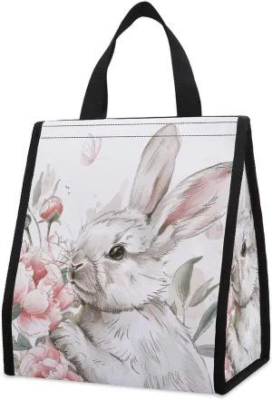 Lunch Bag Insulated Lunch Box for Women Men Cooler Bag Reusable Lunch Bag Surrounded by Flowers Lunch Tote Bag for Work
