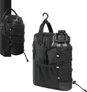 Magnetic Gym Sling Bag with Water Bottle Holder | 4 Built-in Strong Magnets Secure Hydration | Crossbody Workout pouch for Travel & Sport Accessories