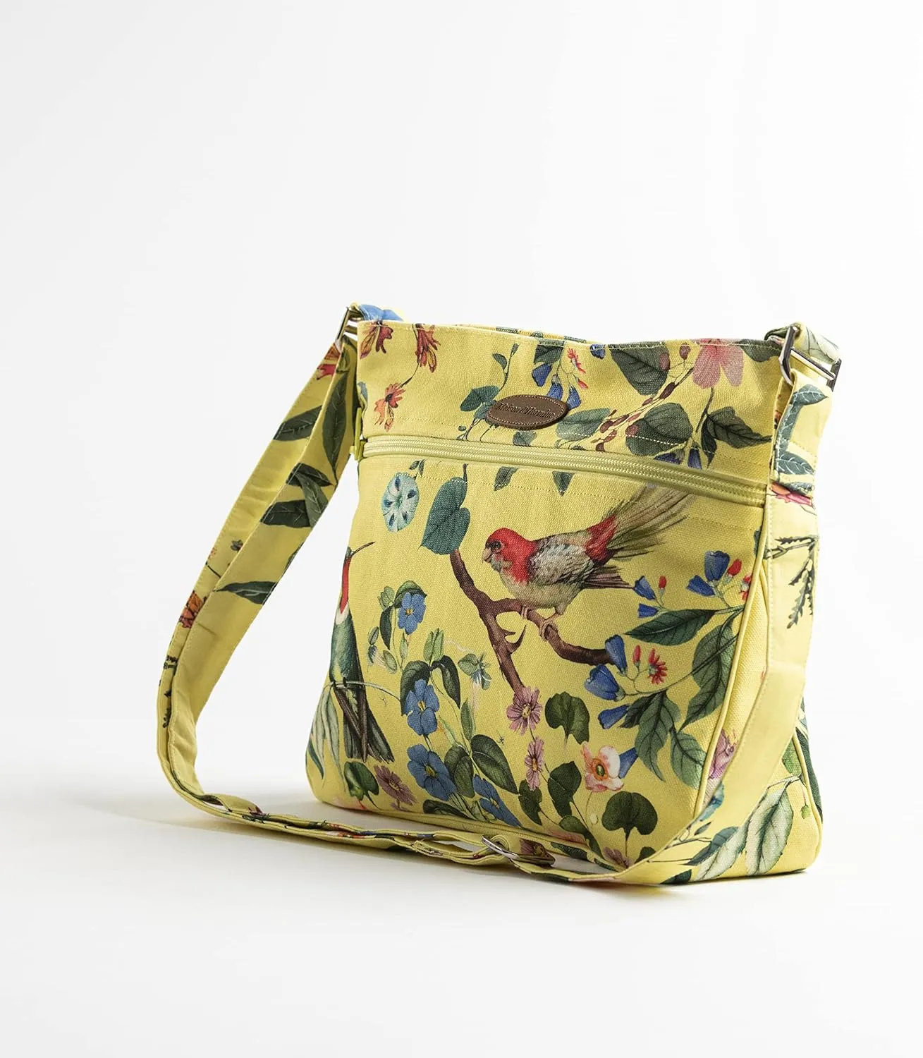 Maison d' Hermine Cross Body Bag Cotton Adjustable Shoulder Strap Hand Bag Tote purse with Zippered & Slip Pockets