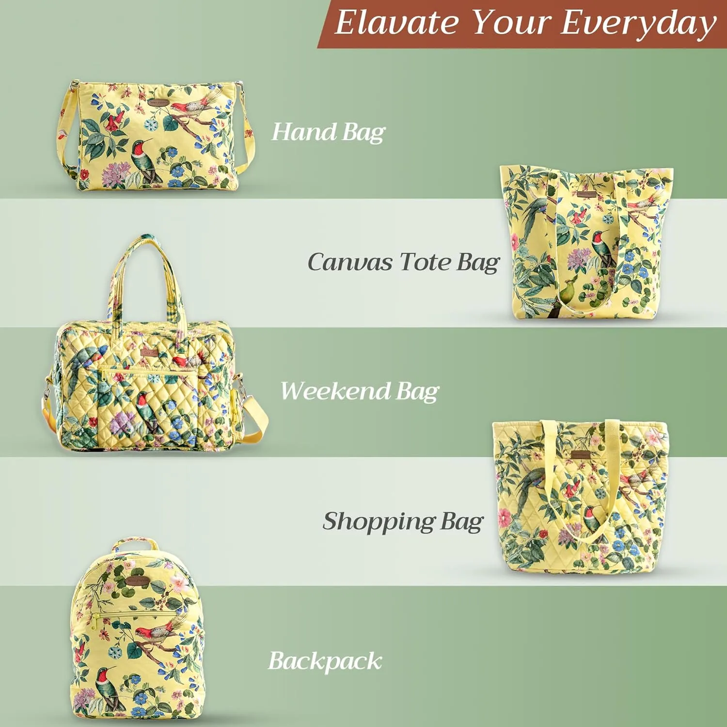 Maison d' Hermine Cross Body Bag Cotton Adjustable Shoulder Strap Hand Bag Tote purse with Zippered & Slip Pockets