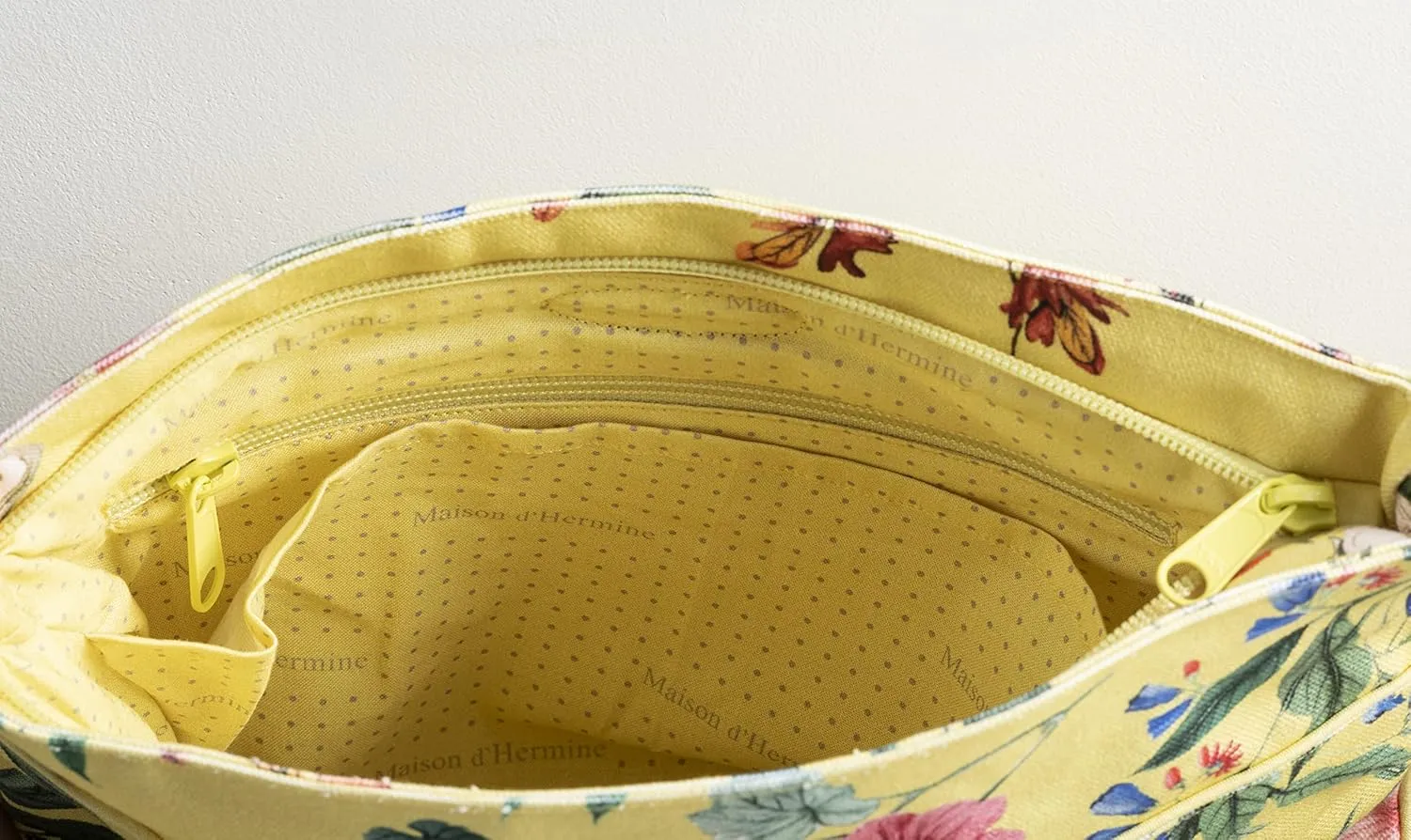 Maison d' Hermine Cross Body Bag Cotton Adjustable Shoulder Strap Hand Bag Tote purse with Zippered & Slip Pockets