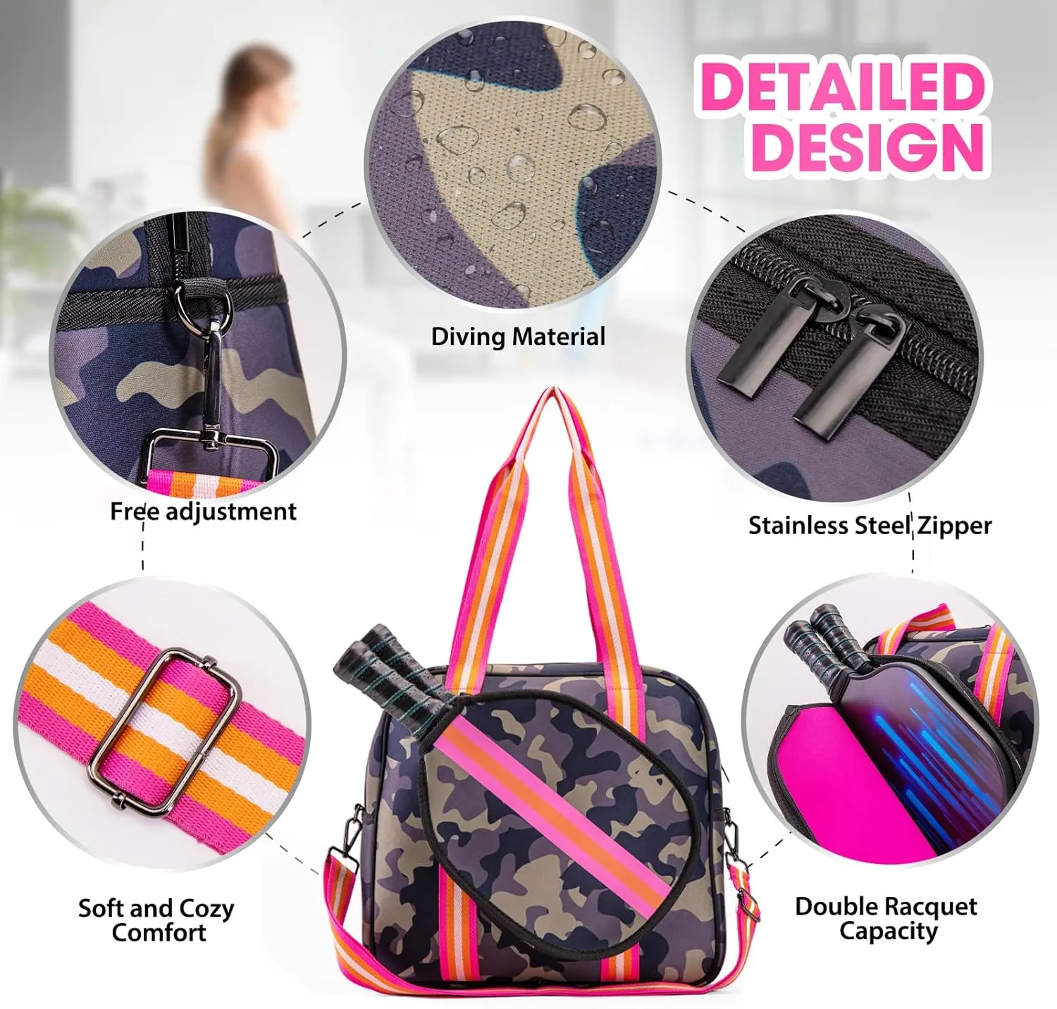 MANUEKLEAR Crossbody Sling Bag - Pickleball Bags for Women and Men