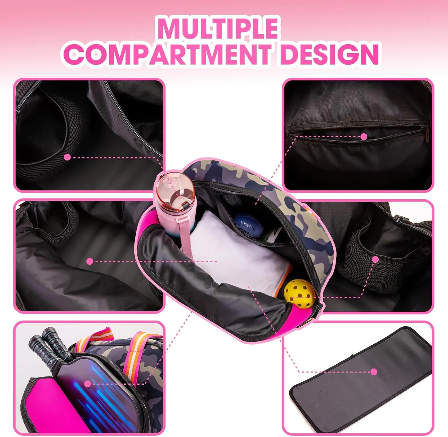 MANUEKLEAR Crossbody Sling Bag - Pickleball Bags for Women and Men