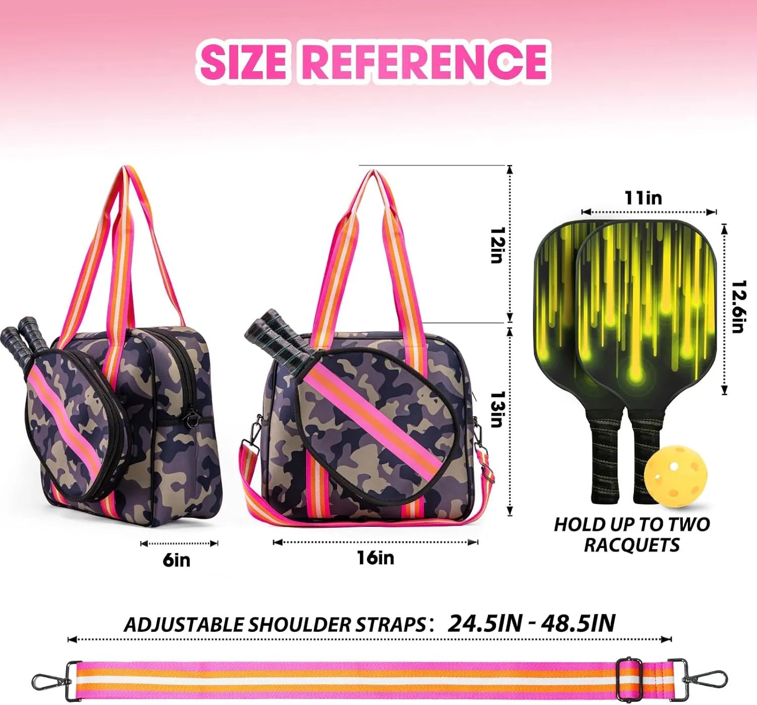 MANUEKLEAR Crossbody Sling Bag - Pickleball Bags for Women and Men