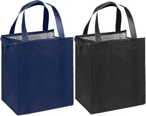 Mediz Hannah Direct Large Capacity Heavy Duty Insulated Smart Shopping Bag - Strong Reusable Grocery Tote 2 Pack