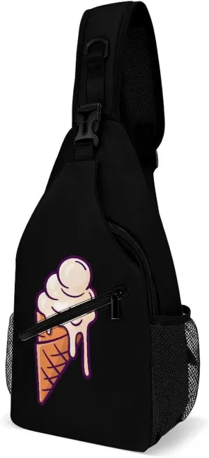 Melting Ice Cream Balls Crossbody Bag Multipurpose Over Shoulder Sling Backpack Travel Chest Side Pouch Daypack
