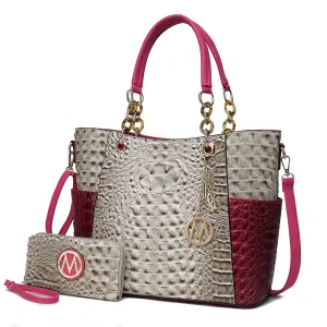 MKF Collection Tote Bag for Women, Handbag Set with Wallet-Top-Handle- Vegan Leather Purse