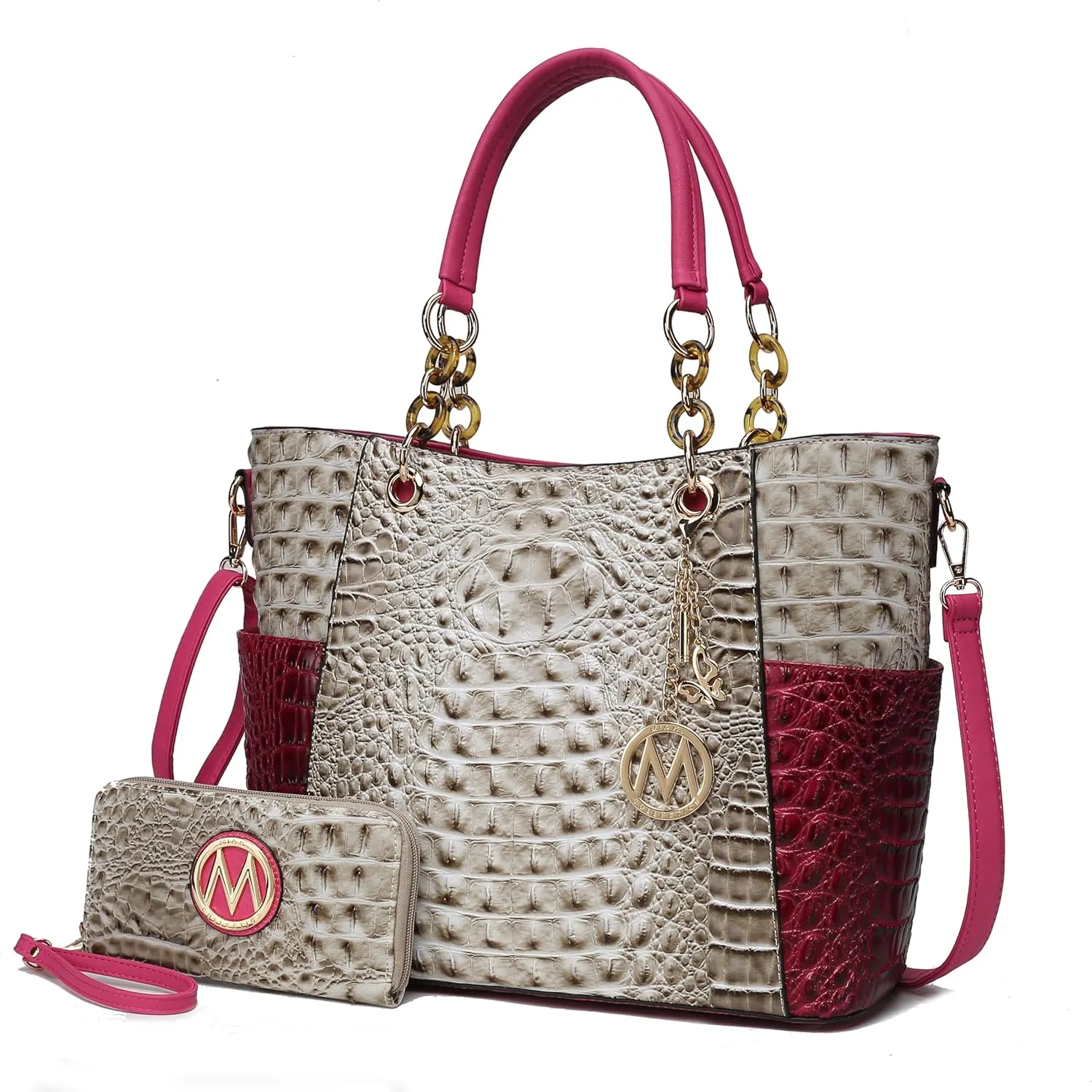 MKF Collection Tote Bag for Women, Handbag Set with Wallet-Top-Handle- Vegan Leather Purse