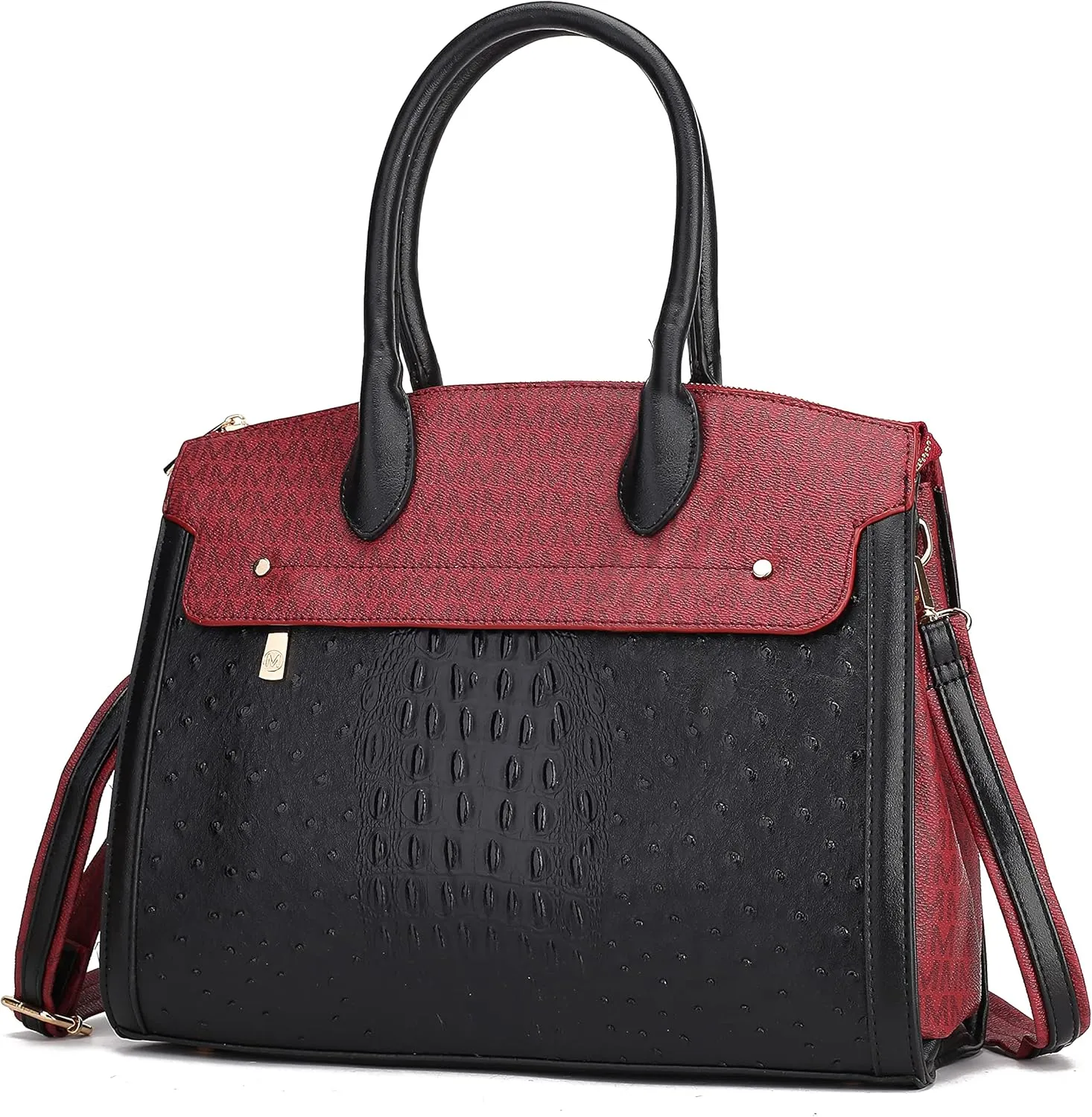 MKF Crossbody Satchel Bags for Women – PU Leather Shoulder Pocketbook Handbag – Lady Top Handle Tote Purse