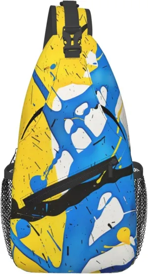 Modern Art Sling Bag Crossbody Backpack, Abstract Painting Sling Chest Bag for Women Men Travel Gym Daypack