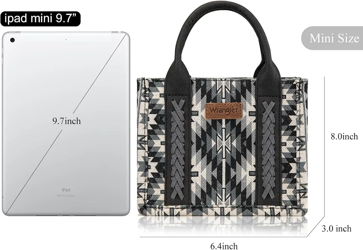 Montana West x Wrangler Mini Tote Bag for Women Boho Aztec Crossbody Purse Top Handle Handbags
