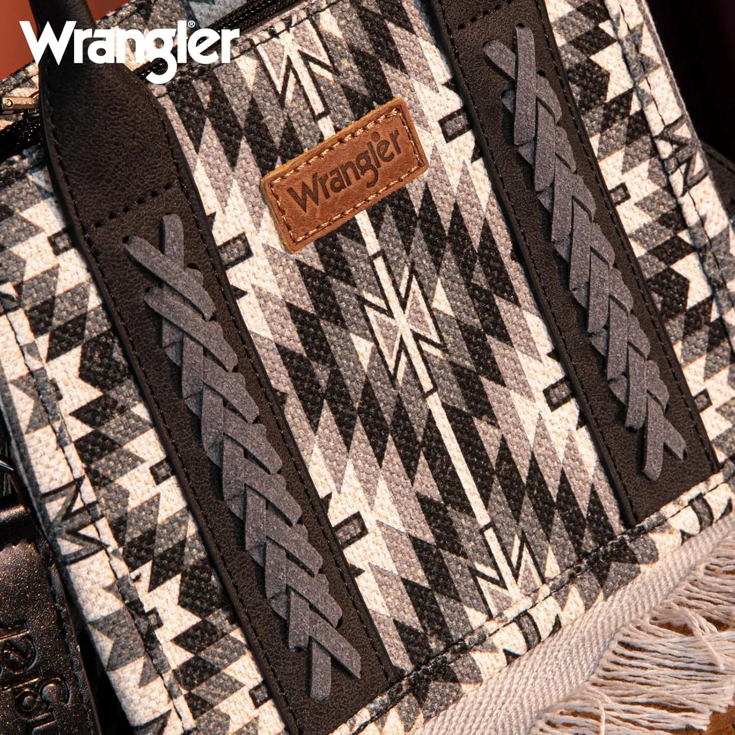 Montana West x Wrangler Mini Tote Bag for Women Boho Aztec Crossbody Purse Top Handle Handbags
