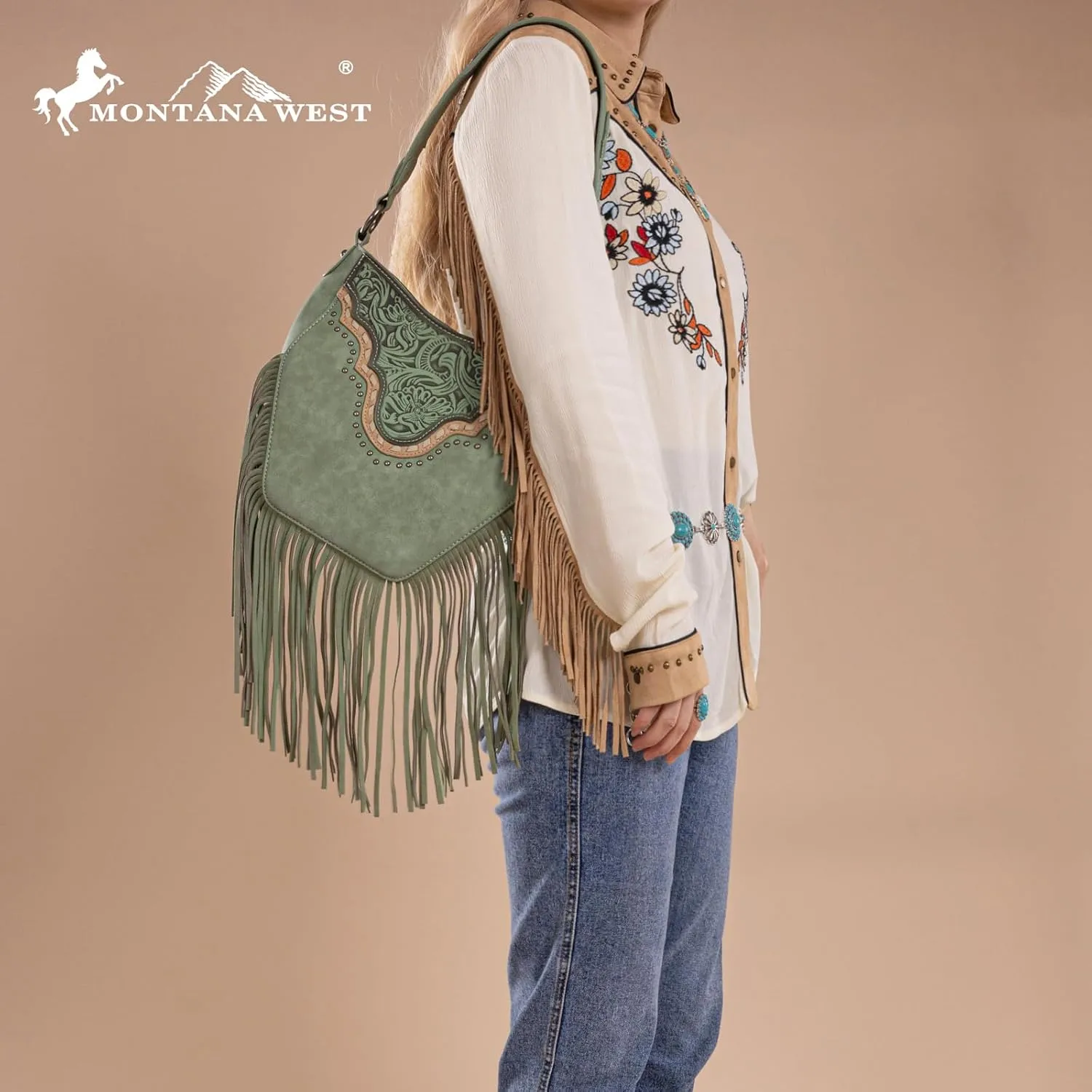 Montana Western Fringe Hobo Bags for Women Top Handle Shoulder Purses
