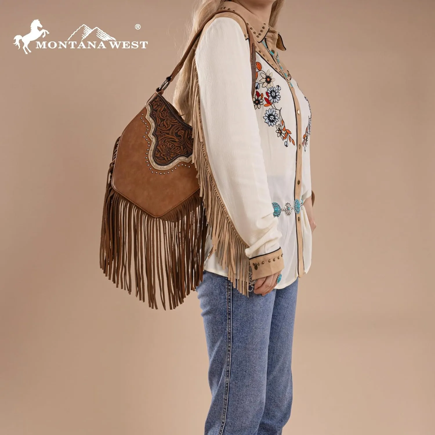 Montana Western Fringe Hobo Bags for Women Top Handle Shoulder Purses