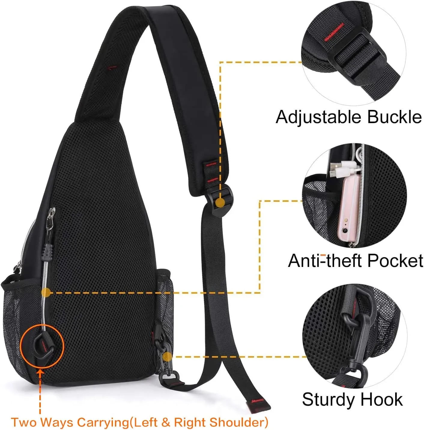 MOSISO Mini Sling Backpack,Small Hiking Daypack Travel Outdoor Casual Sports Bag