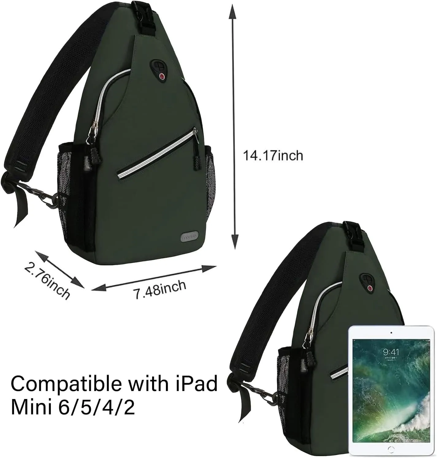 MOSISO Mini Sling Backpack,Small Hiking Daypack Travel Outdoor Casual Sports Bag