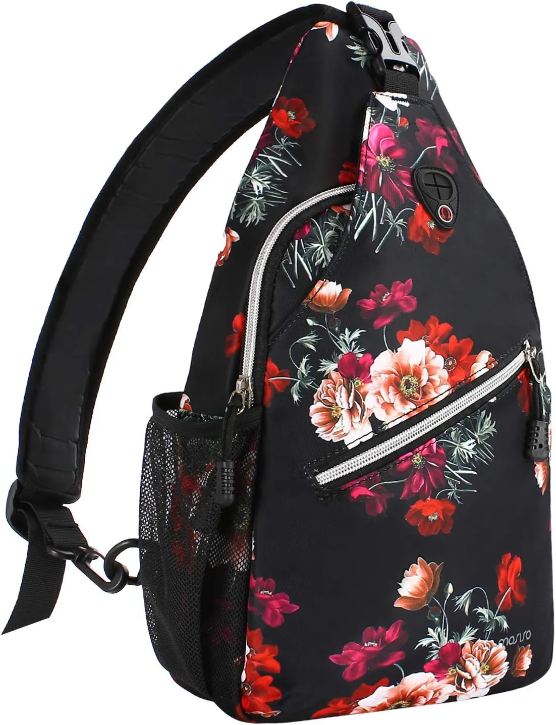 MOSISO Sling Backpack,Travel Hiking Daypack Cottonrose Crossbody Shoulder Bag