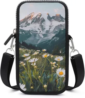 Mount Rainier National Park Cell Phone Purse Small Cross-body Bags Portable Shoulder Bag with Zippered for Women Men