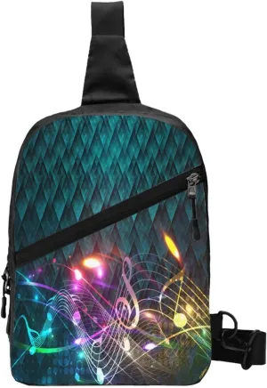 Music Musical Melody Festival Sling Bag for Men Women, Small Crossbody Sling Backpack Shoulder Chest Bag, Anti Theft Travel Hiking Sports