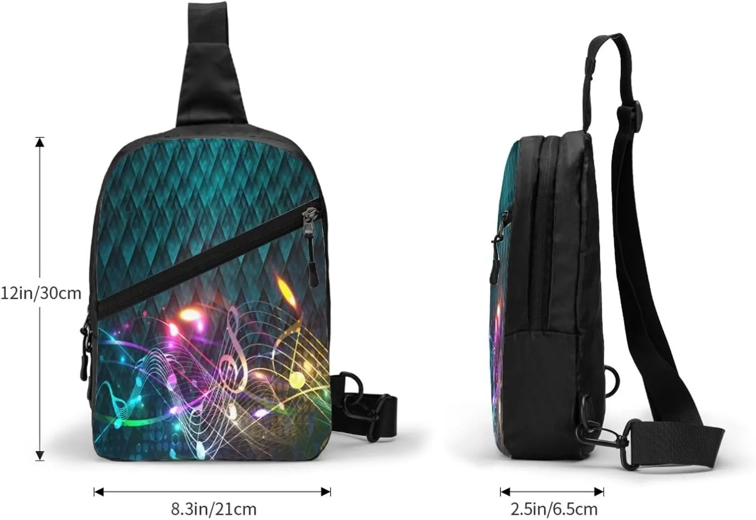 Music Musical Melody Festival Sling Bag for Men Women, Small Crossbody Sling Backpack Shoulder Chest Bag, Anti Theft Travel Hiking Sports