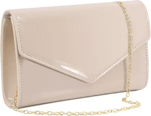 Naimo Patent Leather Glossy Envelope Clutch Flap Evening Bag Foldover Classic Handbag Wedding Party Clutches Purse
