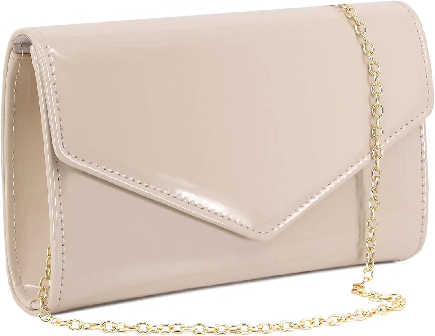 Naimo Patent Leather Glossy Envelope Clutch Flap Evening Bag Foldover Classic Handbag Wedding Party Clutches Purse