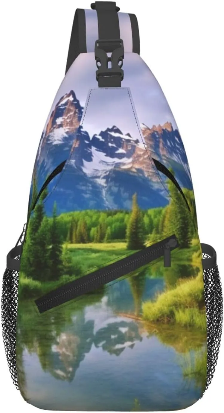 National Park Sling Bag Waterproof Lightweight Crossbody Shoulder Backpack Chest Bags Travel Hiking Casual Daypack For Women Men