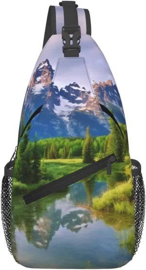National Park Sling Bag Waterproof Lightweight Crossbody Shoulder Backpack Chest Bags Travel Hiking Casual Daypack For Women Men