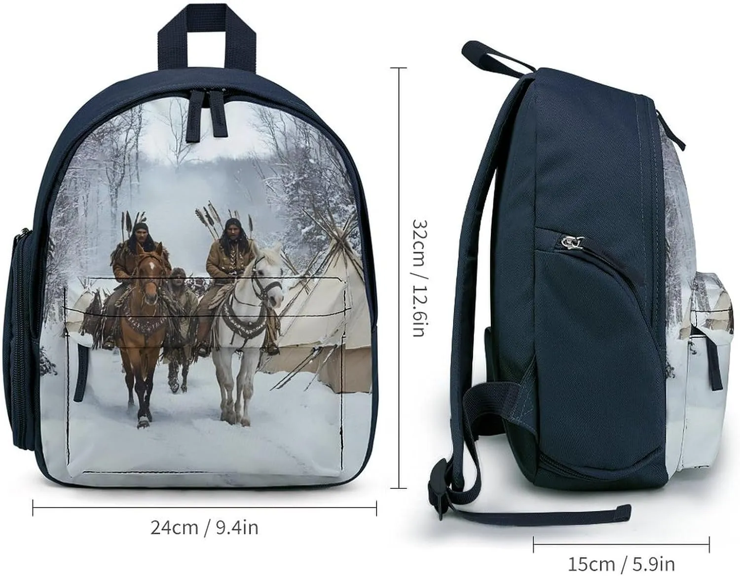 Native A-mericans Chief Backpack Small Shoulder Bag Travel Bag Casual Daybacks Handbags One Size