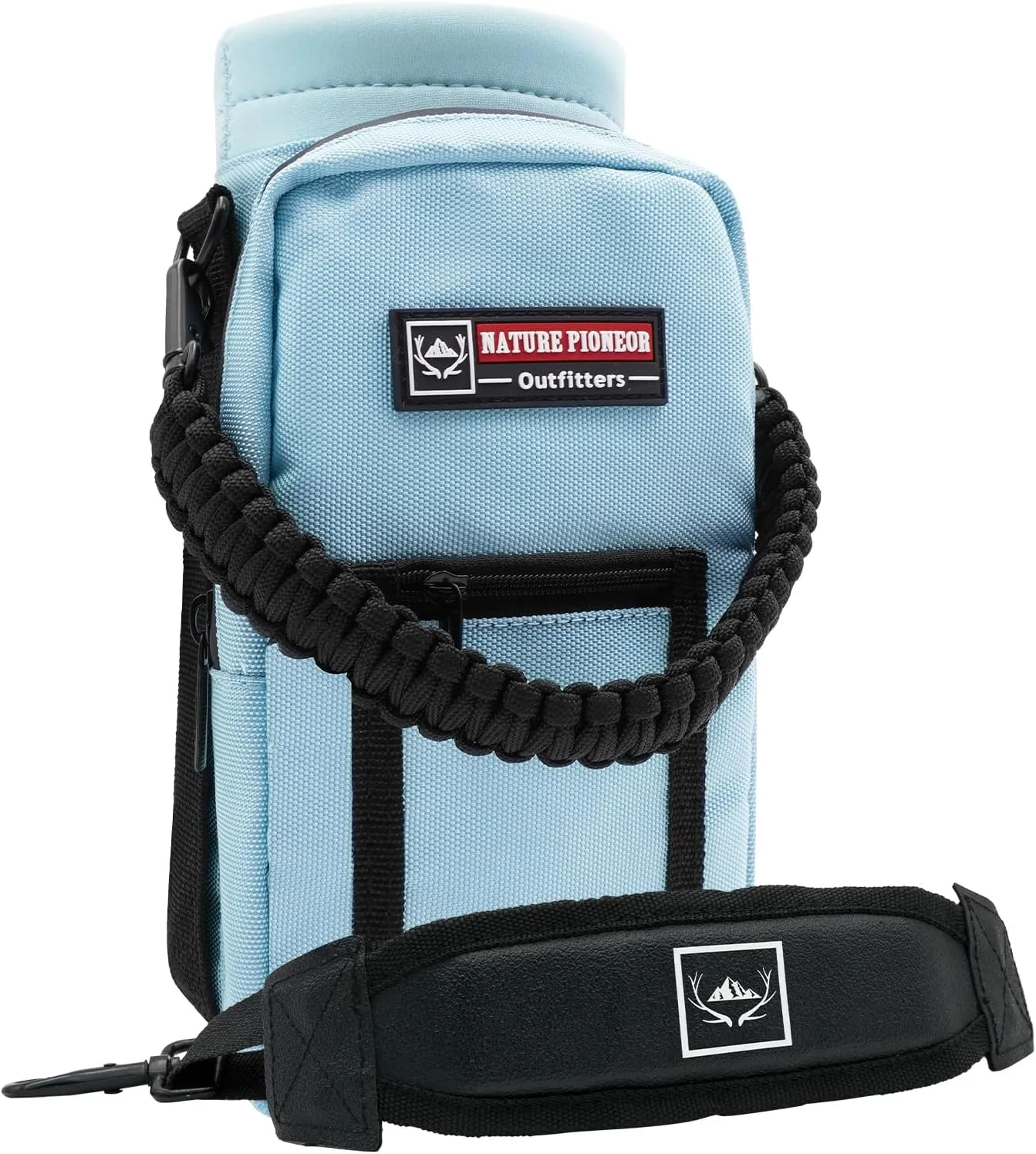NATURE PIONEOR Water Bottle Holder with Strap 25 32 40 64 oz Insulated Water Bottle Carrier Sling Sleeve for Hiking,Outdoor Camping,Gym