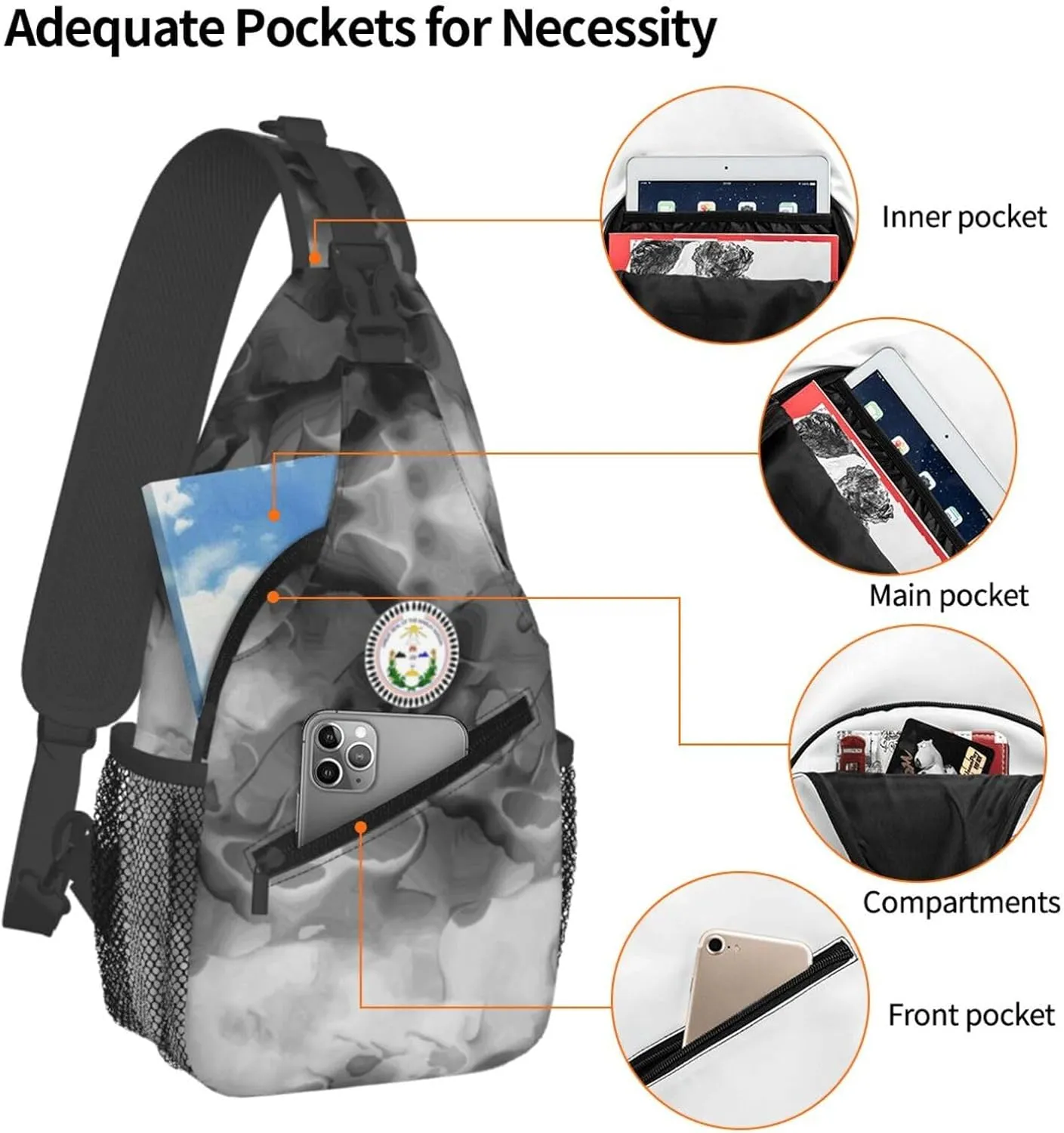 Navajo Nation Council Sling Bag Crossbody Backpack Shoulder Casual Daypack Bag for Men Women