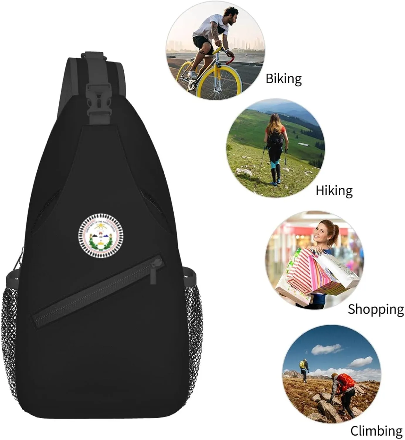 Navajo Nation Council Sling Bag Crossbody Backpack Shoulder Casual Daypack Bag for Men Women