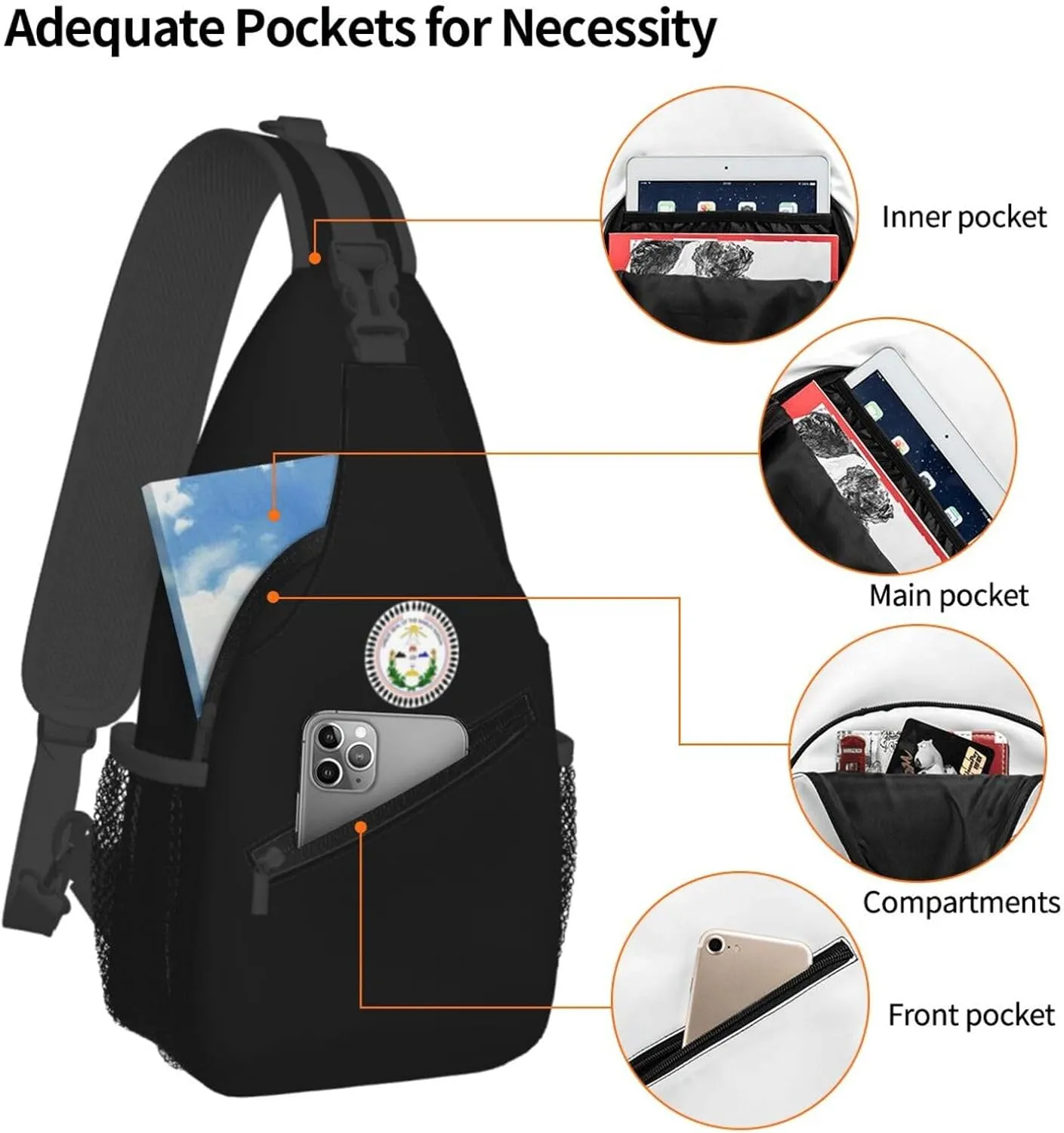 Navajo Nation Council Sling Bag Crossbody Backpack Shoulder Casual Daypack Bag for Men Women