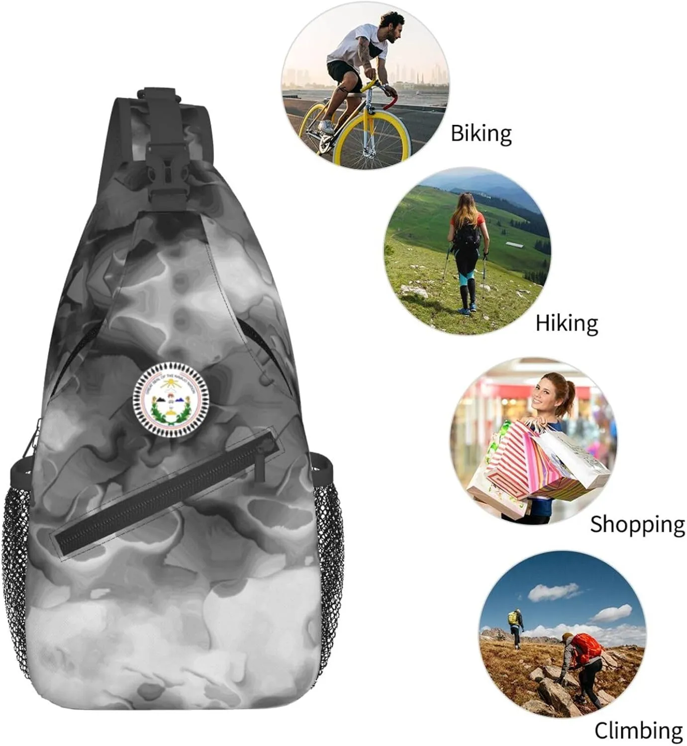 Navajo Nation Council Sling Bag Crossbody Backpack Shoulder Casual Daypack Bag for Men Women